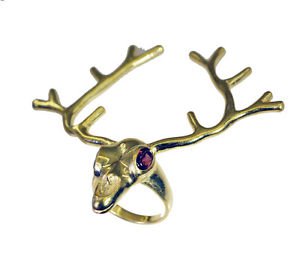 symmetrical Garnet Copper Red Ring gemstones L-1in US 5,6,7,8