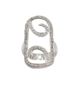handsome White CZ 925 Sterling  White Ring supplies L-1in US 5,6,7,8