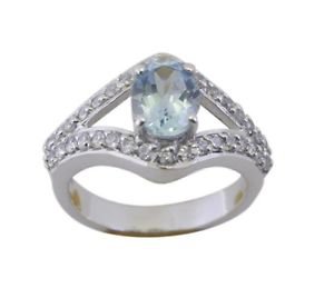 superb Blue Topaz 925 Sterling Silver Blue Ring Designer L-1in US 5,6,7,8