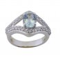 superb Blue Topaz 925 Sterling Silver Blue Ring Designer L-1in US 5,6,7,8