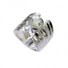 arresting Green Amethyst Silver Green Ring gemstones L-1in US 5,6,7,8