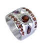 delicate Garnet Silver Red Ring exporter L-1in US 5,6,7,8