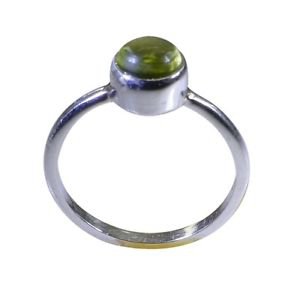 fascinating Peridot 925 Sterling Silver Green Ring handcrafted L-1in US 5,6,7,8