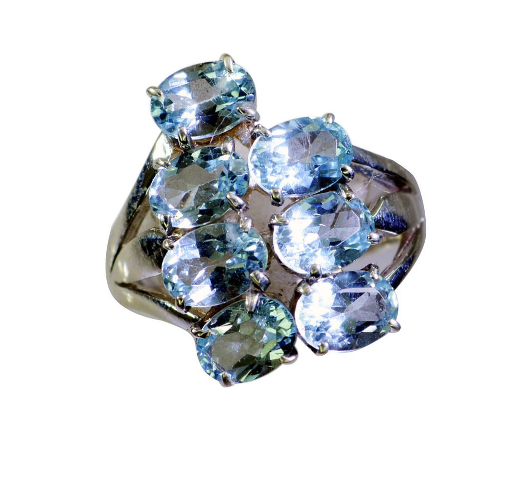 taking Blue Topaz 925 Sterling  Blue Ring exporter L-1in US 5,6,7,8