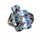 taking Blue Topaz 925 Sterling  Blue Ring exporter L-1in US 5,6,7,8