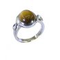 delightful Tiger eye 925 Sterling  Brown Ring gemstones L-1in US 5,6,7,8