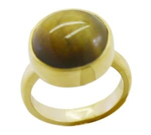 attractive Tiger Eye Gold Plated Brown Ring jaipur L-1in US 5,6,7,8