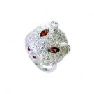hunky Garnet Silver Red Ring jewellery L-1in US 5,6,7,8