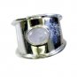 chocolate-box Rainbow Moonstone Silver White Ring supply L-1in US 5,6,7,8