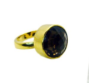 yummy Smoky Quartz Copper Brown Ring supplies L-1in US 5,6,7,8