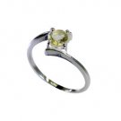 admirable Lemon Quartz Silver Yellow Ring gemstone L-1in US 5,6,7,8