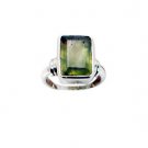 good Prehnite Silver Green Ring jewellery L-1in US 5,6,7,8