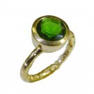 statuesque Emerald CZ  Gold Plated Green Ring indian L-1in US 5,6,7,8