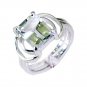 slightly Green Amethyst Silver Green Ring supply L-1in US 5,6,7,8