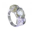 teasing Green Amethyst Silver Green Ring jaipur L-1in US 5,6,7,8