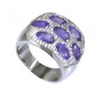 arresting Amethyst Silver Purple Ring gemstone L-1in US 5,6,7,8