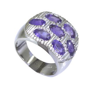 arresting Amethyst Silver Purple Ring gemstone L-1in US 5,6,7,8