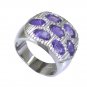 arresting Amethyst Silver Purple Ring gemstone L-1in US 5,6,7,8