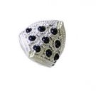 resplendent Black onyx Silver Black Ring handcrafted L-1in US 5,6,7,8
