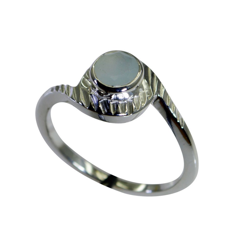 dazzling Aqua Chalcedony Silver Blue Ring wholesales L-1in US 5,6,7,8