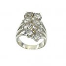 lovely White CZ 925 Sterling  White Ring supply L-1in US 5,6,7,8