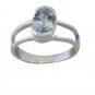 flawless Blue Topaz 925 Sterling Silver Blue Ring handmade  L-1in US 5,6,7,8