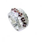 nice Garnet Silver Red Ring wholesale L-1in US 5,6,7,8