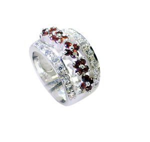 nice Garnet Silver Red Ring wholesale L-1in US 5,6,7,8