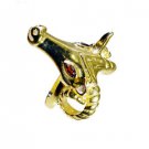 statuesque Garnet Copper Red Ring Designer L-1in US 5,6,7,8