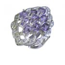 delightful Amethyst Silver Purple Ring handcrafted L-1in US 5,6,7,8