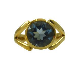 appealing Blue Topaz CZ Copper Blue Ring wholesales L-1in US 5,6,7,8