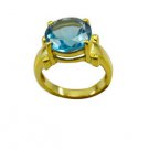 arresting Blue Topaz CZ Copper Blue Ring india  L-1in US 5,6,7,8
