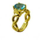arresting Blue Topaz CZ Copper Blue Ring supply L-1in US 5,6,7,8