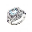 sexy Blue Topaz  925 Sterling Silver Blue Ring gemstones L-1.5 US
