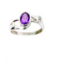 attractive Amethyst Silver Purple Ring handcrafted L-1in US 5,6,7,8