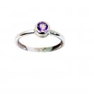dishy Amethyst Silver Purple Ring handmade  L-1in US 5,6,7,8