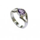 goodly Amethyst Silver Purple Ring indian L-1in US 5,6,7,8