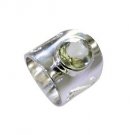 aesthetic Green Amethyst Silver Green Ring jewelry L-1in US 5,6,7,8