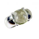 well-favored Green Amethyst Silver Green Ring jewelry L-1in US 5,6,7,8