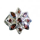 luscious Garnet Silver Red Ring jewellery L-1in US 5,6,7,8