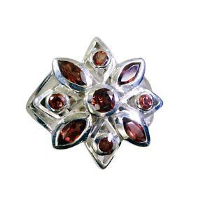 luscious Garnet Silver Red Ring jewellery L-1in US 5,6,7,8