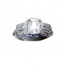 sightly white Cz Silver White Ring supply L-1in US 5,6,7,8