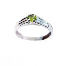 superb Peridot Silver Green Ring suppiler L-1in US 5,6,7,8