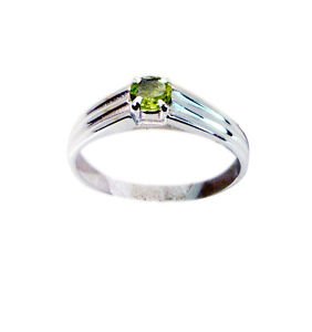 superb Peridot Silver Green Ring suppiler L-1in US 5,6,7,8