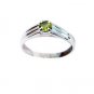 superb Peridot Silver Green Ring suppiler L-1in US 5,6,7,8