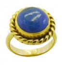 adorable Lapis Lazuli Gold Plated Blue Ring gemstones L-1in US 5,6,7,8