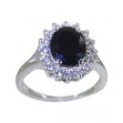 fair Black Oynx 925 sterling silver Black Ring handcrafted L-1.2in US 5,6,7,8