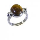 captivating Tiger eye 925 Sterling  Brown Ring india  L-1in US 5,6,7,8