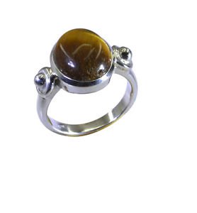 captivating Tiger eye 925 Sterling  Brown Ring india  L-1in US 5,6,7,8