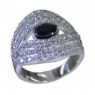 graceful Black Oynx 925 sterling silver Black Ring india  L-1.2in US 5,6,7,8